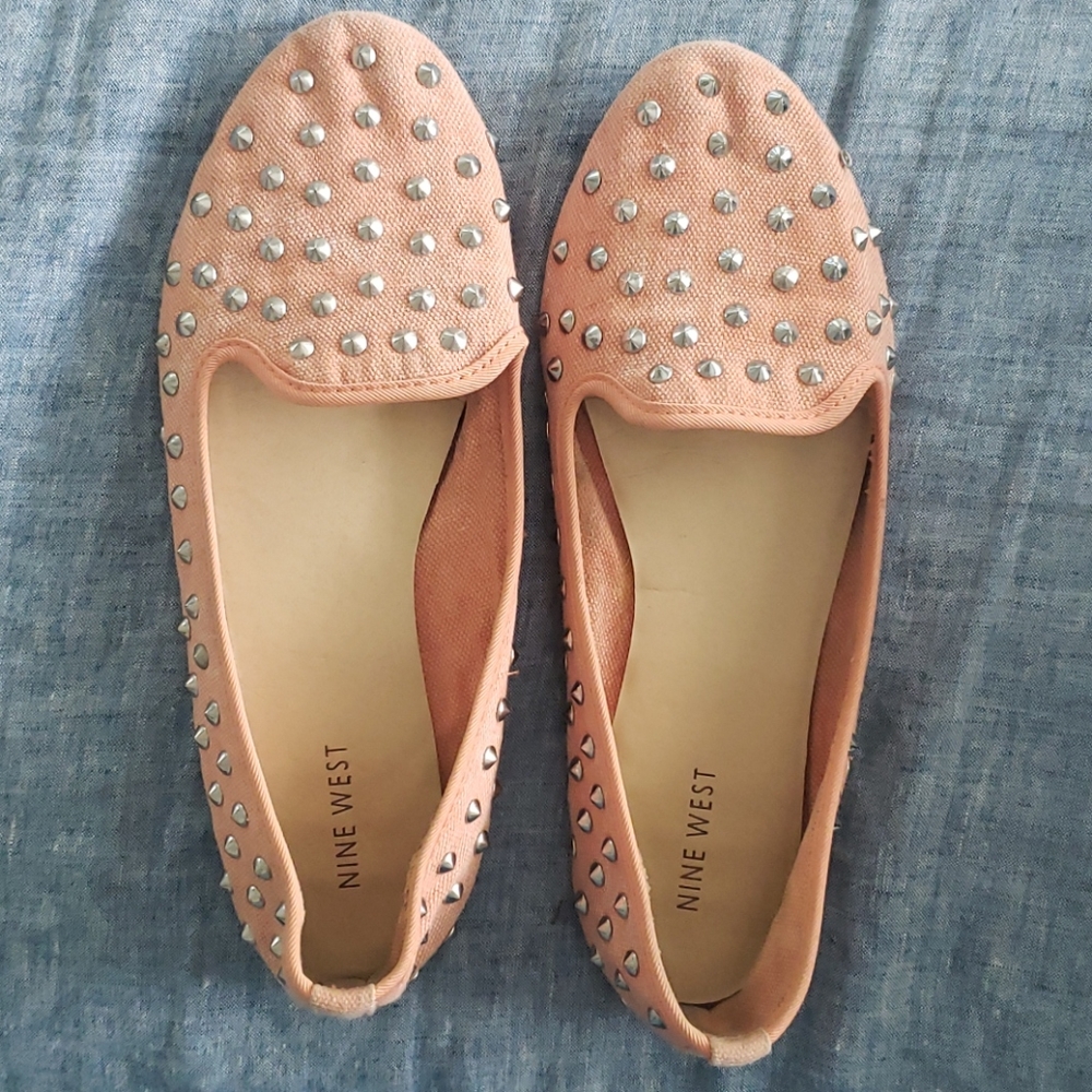 Canvas studded flats